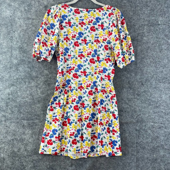 RIXO x Target Mini Dress 2 White Floral Linen Short Sleeve Button-Up A-Line - Picture 2 of 11